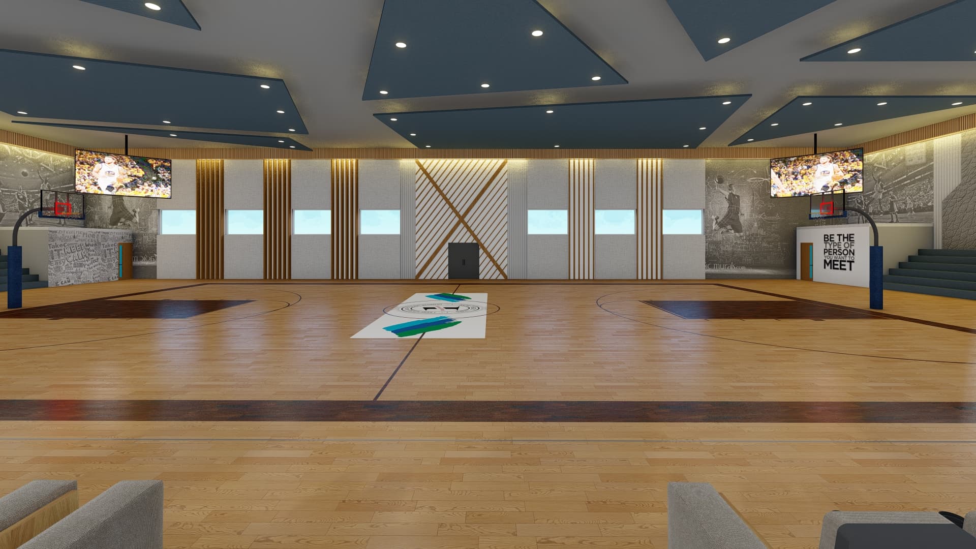 Basketball Court perspective 1