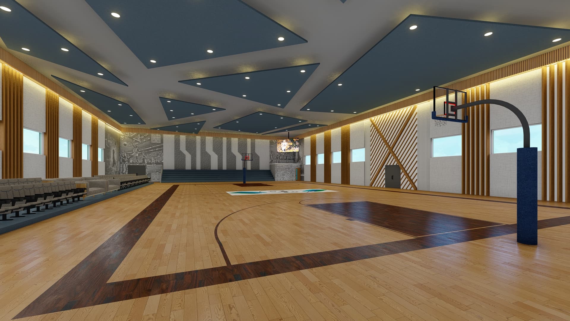 Basketball Court perspective 2