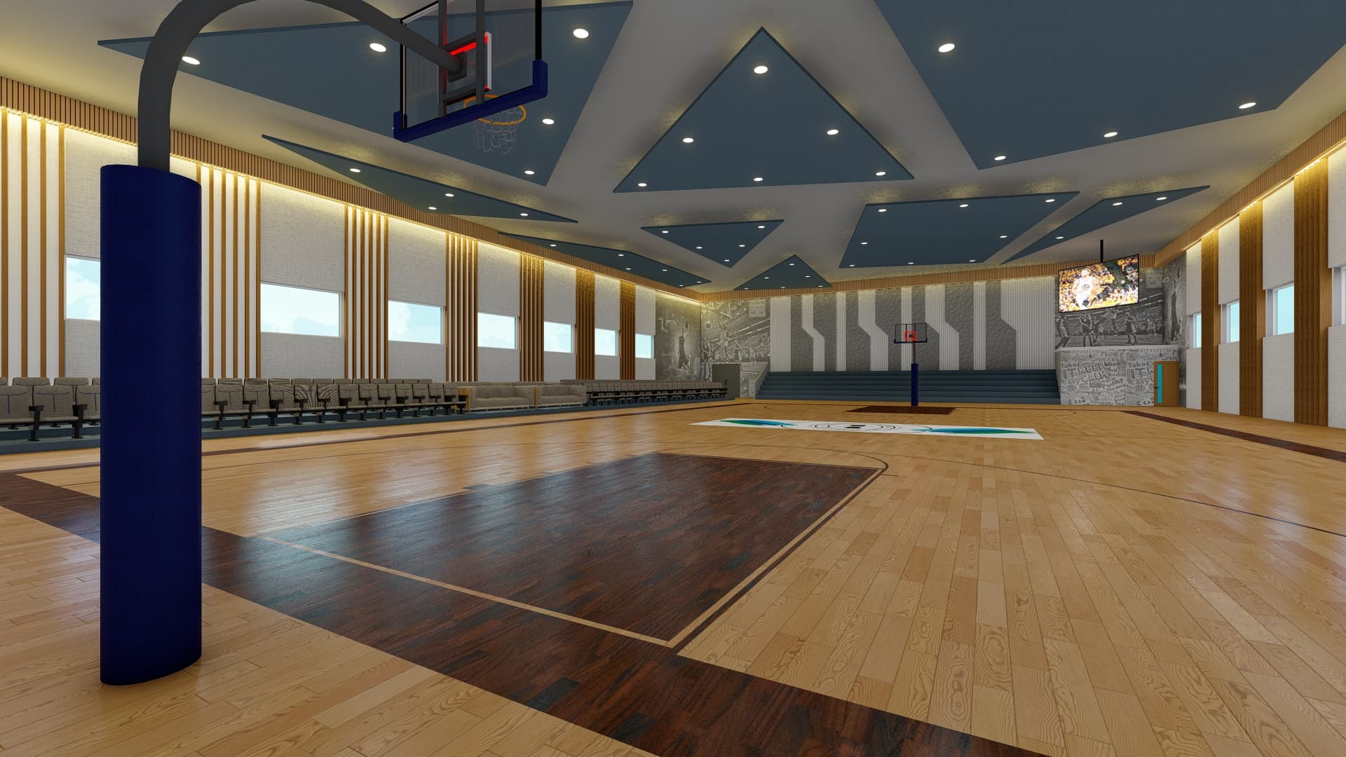 Basketball Court perspective 3